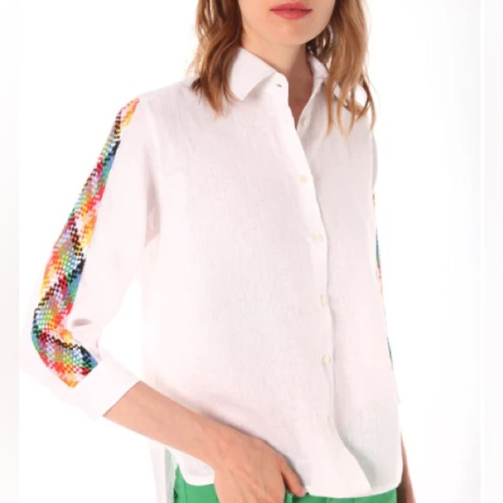 Vilagallo White Sara White Linen Shirt